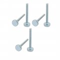 Uxcella M4x40mm Thread Zinc Plated Knurled Round Head Thumb Screws Silver Blue 6pcs