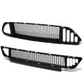Matte Black Led Drl Badgeless Honeycomb Mesh Front Upper Lower Bumper Grille Compatible With Ford Mustang 15-17