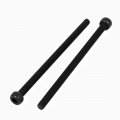 Uxcell M4x70mm Fully Thread Hex Socket Head Knurled Cap Screw Bolt Black 5pcs