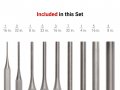 Pin Punch Set 9 Piece 1 16 To 3 8 In 5160 High Carbon Steel Pnc92001