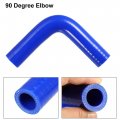 X Autohaux 1 Set 19mm 0 75 Id 90 Degree Elbow Engine Silicone Hose Blue For Car Intercooler Intake Piping With 2 Pcs Clamps