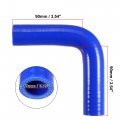 X Autohaux 1 Set 19mm 0 75 Id 90 Degree Elbow Engine Silicone Hose Blue For Car Intercooler Intake Piping With 2 Pcs Clamps