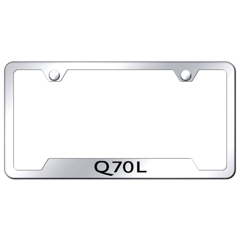 Au-tomotive Gold Laser Etched Logo Cut-out License Plate Frame For Infiniti Q70l Chrome