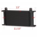 Black An10-10an 19 Row Universal Racing Engine Transmission Oil Cooler Aluminum Kit
