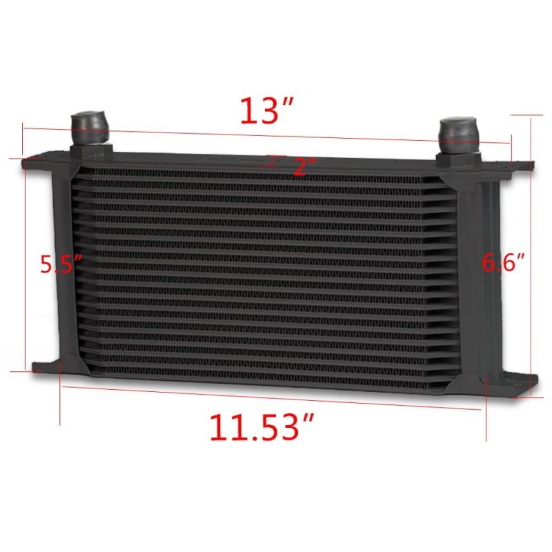 Black An10-10an 19 Row Universal Racing Engine Transmission Oil Cooler Aluminum Kit