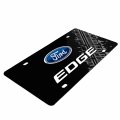 Ipick Image Ford Edge Double Logo Tire Mark Graphic Black Acrylic License Plate