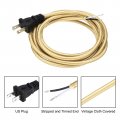 Uxcell 8ft 18 2 Cloth Covered Lamp Cord With Plug 3 Pcs Vintage Electrical Stripped Ends For Extension Wiring Diy Repairing