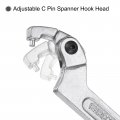 Uxcell 3 4-2 19-51mm C Spanner Wrench Adjustable Round Pin Wrenches Tool Chrome Vanadium For Lock Nuts Machines Mechanical Tool