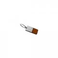 Au-tomotive Gold Duo Rectangular Leather Key Chain For Chrysler Crossfire Brown