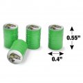 Largemouth Bass Fishing 6 Valve Stem Caps For Tire Rim Wheel Aluminum Green