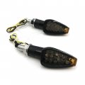 Httmt Mt303-007- Black Motorcycle Led Turn Signal Indicators Blinkers Lights For Suzuk Yamah Kawasak Smoke Lens 