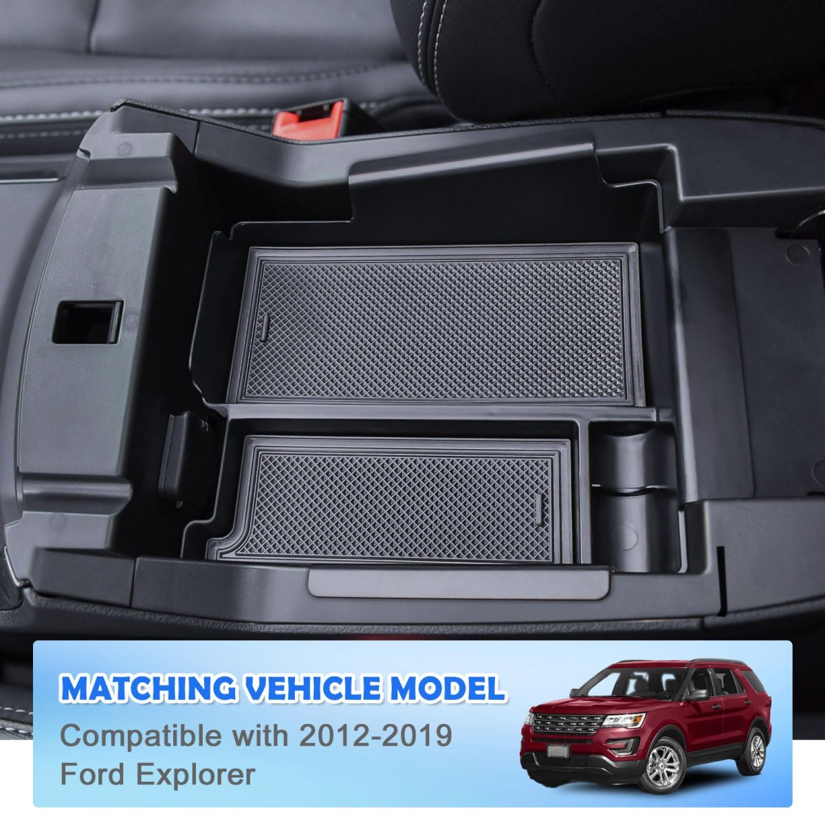 Center Console Organizer For Ford Explorer 2012-2016 2017 2018 2019 Accessories Armrest Storage Box Interior Pallet Secondary
