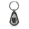 Ford Mustang Dark-horse Silver Genuine Carbon Fiber Black Metal Teardrop Key Chain Official Licensed 