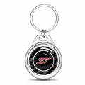 Ipick Image For Ford Focus St Real Black Carbon Fiber Chrome Roundel Metal Case Key Chain