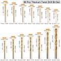 Uxcell 99pcs Titanium Twist Drill Bit Set 14 Sizes 1mm-10mm Drilling Dia High Speed Steel Drills For Hardened Metal Stainless