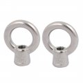 Uxcell Lifting Eye Nut M6 Female Thread 33mm Height 304 Stainless Steel Round Shape For Rope Fitting Pack Of 2