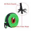 95ft X 3 8 Green Synthetic Winch Rope W All Rock Guard Sheath 22000 Lbs Blue Hawse Fairlead Compatible With Atv Utv Suv