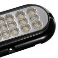 Partsam 2 Pcs 6-1 Clear Oval Sealed 21 Diode Led Back-up Reverse Fog White Light Kit With Flange Mount For Truck Trailer Turn
