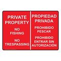Compliancesigns Plastic Private Property No Fishing Sign 10 X 7 In With English Spanish Text Red 
