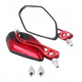 Motorcycle Rear View Mirror 1 Pair Of 8mm 10mm Universal Scooter Aluminum Flame Pattern Side Mirrors Red 