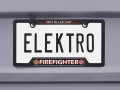 Firefighter Black Plastic Open License Plate Frame
