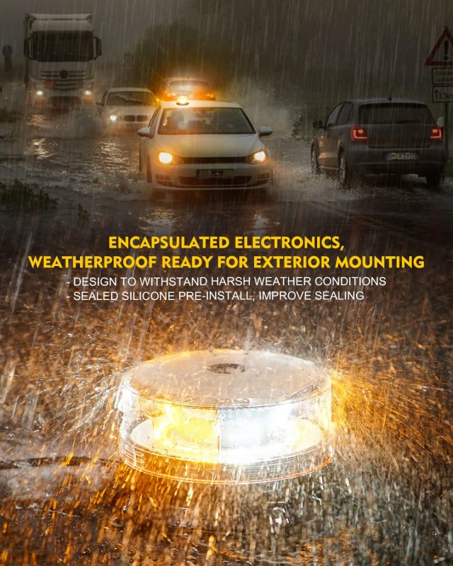 Amber White Led Rooftop Warning Beacon Strobe Light For Trucks Magnetic And Screw Mount Mini Bar Forklifts Tow Atv Utv