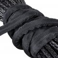 50ft 1 4 Black Uhmwmpe Synthetic Rope Extension 7500lbs X Red Half-link Clevis Hook For Atv Utv Tow Truckwd 4x4 Snow Plow