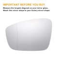 Car Rearview Left Driver Side Mirror Glass Replacement W Backing Plate Heated White For Volkswagen Beetle 2012-2019 Jetta