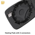 Car Rearview Left Driver Side Mirror Glass Replacement W Backing Plate Heated White For Volkswagen Beetle 2012-2019 Jetta