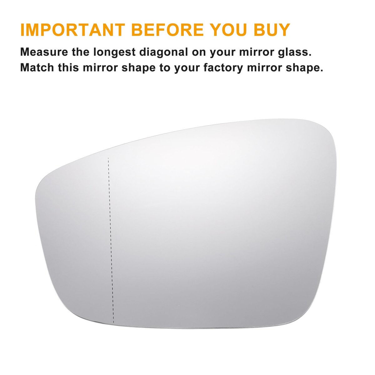 Car Rearview Left Driver Side Mirror Glass Replacement W Backing Plate Heated White For Volkswagen Beetle 2012-2019 Jetta