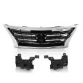 Grille W Black Insert For Nissan Sentra 2013 2014 2015 Front Bumper Grill Chrome Shell Plastic 623103rm0a Ni1200253 