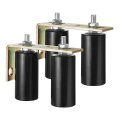 2 Set Slide Gate Guide Roller 4 Nylon Rollers Support Assembly With L-rear Post Bracket Universal Sealed Ball Bearing Rolling 
