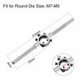 Uxcell 25mm Round Die Stock Handle Wrench Holder For Metric M7-m9 13mm-25mm With Knurled