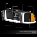 Led Drl Black Amber Side Headlight Corner Lamps Tool Kit Compatible With Dodge Ram Truck 94-02