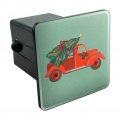 Old Timey Christmas Red Truck And Tree Tow Trailer Hitch Cover Plug Insert
