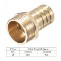 Uxcell Brass Hose Barb Fitting Straight 25mm X G1 Male Thread Pipe Connector With Stainless Steel Clamp Pack Of 1