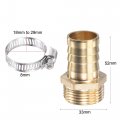 Uxcell Brass Hose Barb Fitting Straight 25mm X G1 Male Thread Pipe Connector With Stainless Steel Clamp Pack Of 1