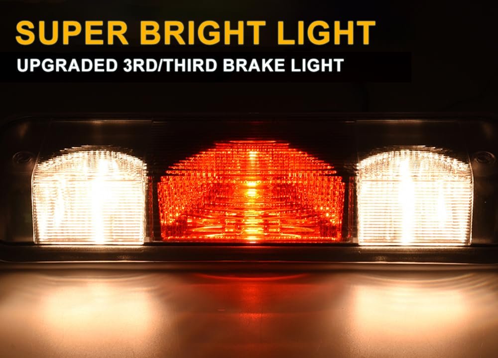 3rd Brake Light For Ford F150 2004 2005 2006 2007 2008 High Mount Center Rear Roof Third Cargo Parking Halogen Clear Red Lens