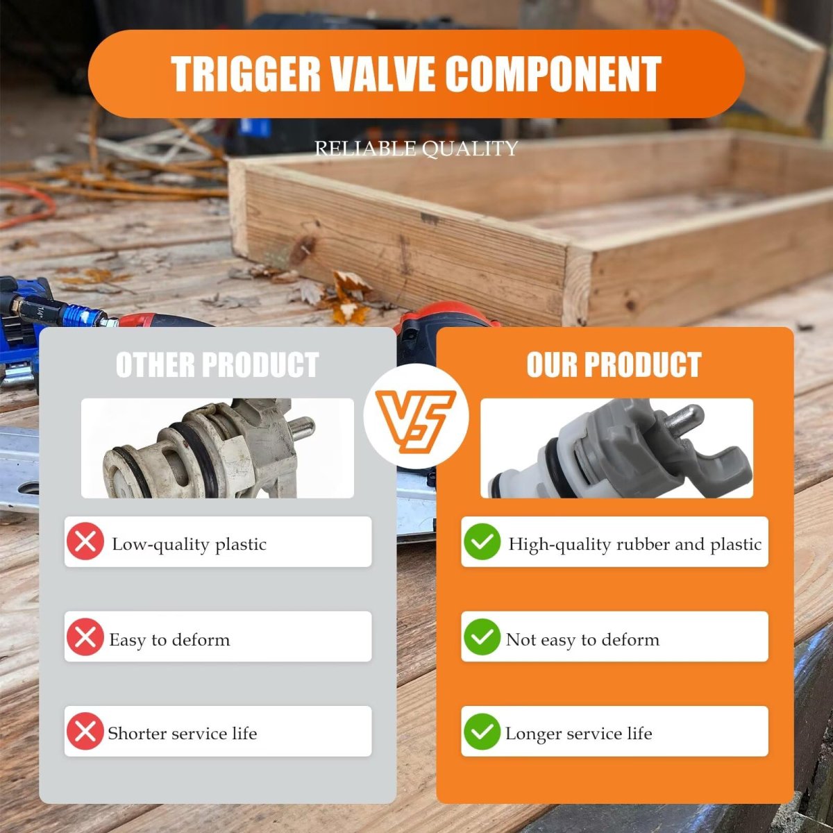 Trigger Valve Component Replacement 64762 For D51256 Type 1 And 2 Finish Nailer Kit Fits 647956 00 64795600 641011 00 N566148