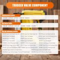 Trigger Valve Component Replacement 64762 For D51256 Type 1 And 2 Finish Nailer Kit Fits 647956 00 64795600 641011 00 N566148