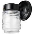 Sunlite Odi1040 7-inch Wall Mount Jar Outdoor Fixture Black Finish With Clear Glass 