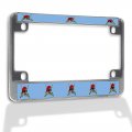 Fastasticdeals Metal Insert Bike License Plate Frame Pirate With Sabers Weatherproof Motorcycle Accessories Chrome 4 Holes 