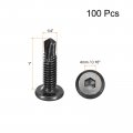 Uxcell Hex Socket Self Tapping Screws 1 4 X 410 Stainless Steel Sheet Metal Flat Head Drilling Screw 100pcs Black
