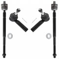 4pcs Front Inner Outer Tie Rod Ends For Chevrolet Cobalt 2005 2010 Hhr 2006 2011 Pontiac G5 2007 Pursuit Saturn Ion 2003 