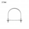 Uxcell Round U-bolts 2 Sets 110mm 4 33 Inner Width 135mm Length M8 304 Stainless Steel U Clamp Bolt With Nuts Washers And