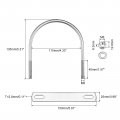Uxcell Round U-bolts 2 Sets 110mm 4 33 Inner Width 135mm Length M8 304 Stainless Steel U Clamp Bolt With Nuts Washers And