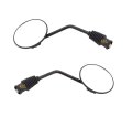 2 Pack Folding Round Black Enduro Style Motorcycle Mirrors 10mm Handlebar Mount For Honda Kawasaki Suzuki Yamaha 9 5 In Stem 