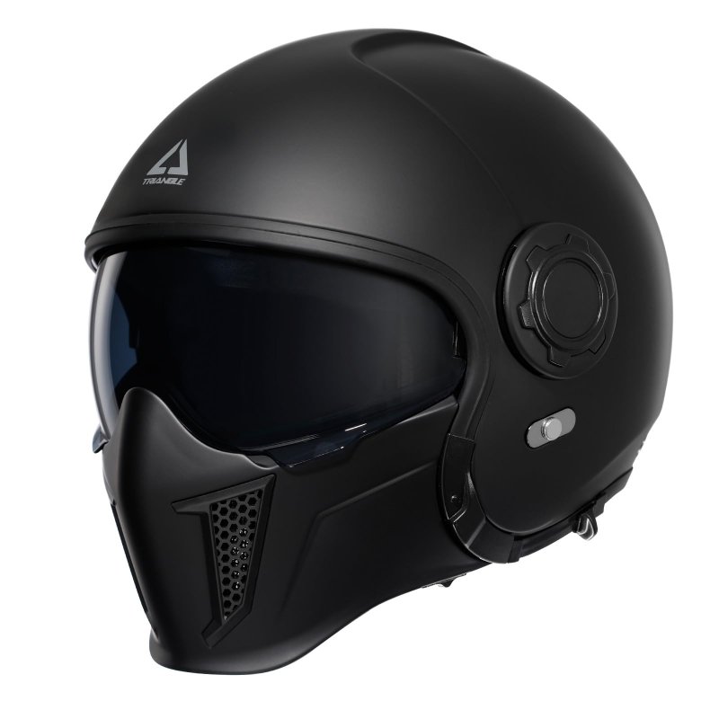 Triangle Open Face Motorcycle Helmet 3 4 Half For Men With Extra Clear Visor Cruiser Scooter Street Bike Dot Approved