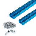 Powertec 71886 2 Pcs Double-cut Profile Universal T-track 48 W Ez Mount Predrilled Holes And 100 6 X 5 8 Phillips Flat Head 
