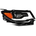 Headlight Assembly Fit 2017-2021 For Jeep Compass Hid Xenon Black Housing Clear Lens Right 